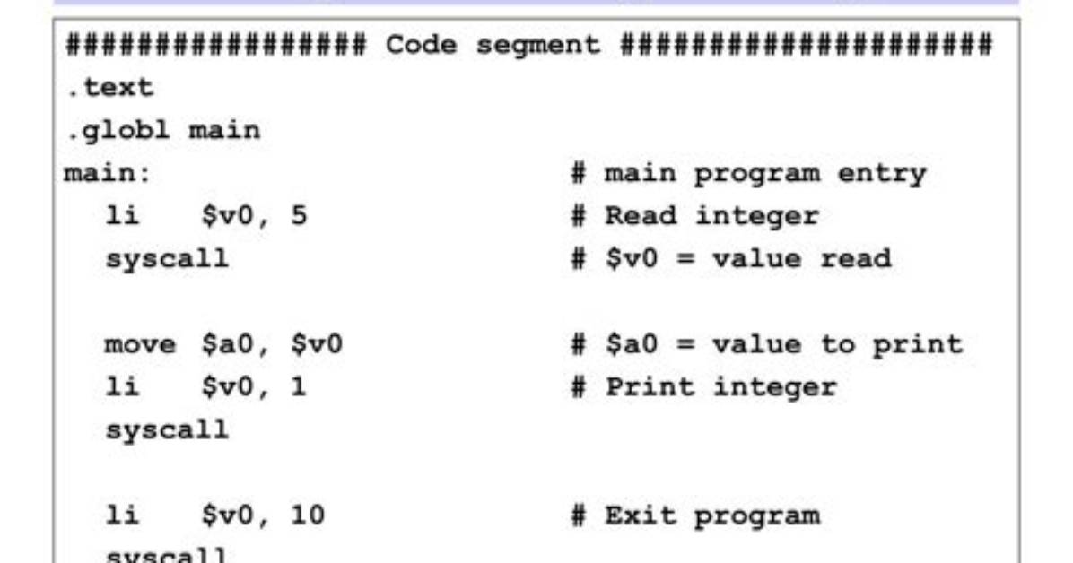 Reading and Printing an Integer in Mips