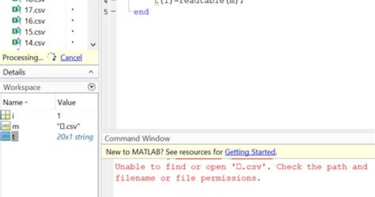 Reading Csv Files with Matlab?