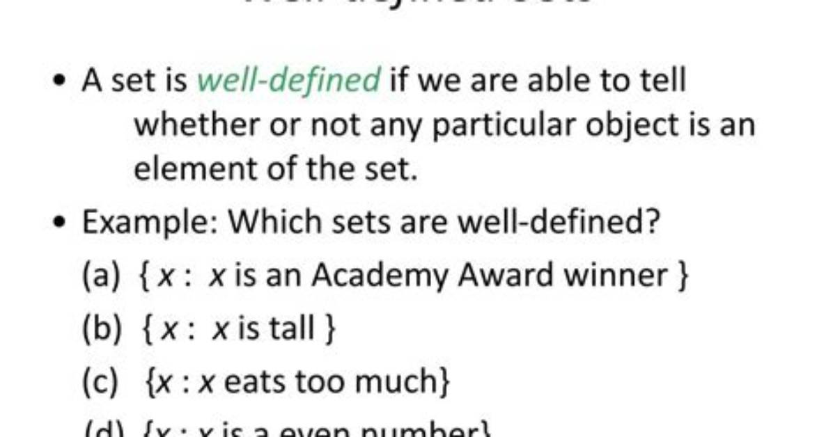 Real Numbers as Well Defined Sets