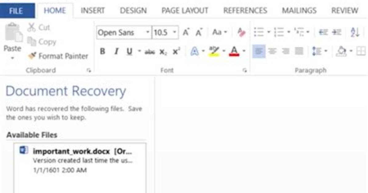 Recover Word Documents from Computer Lab Pc When Source (Usb) Drive No Longer Exists?
