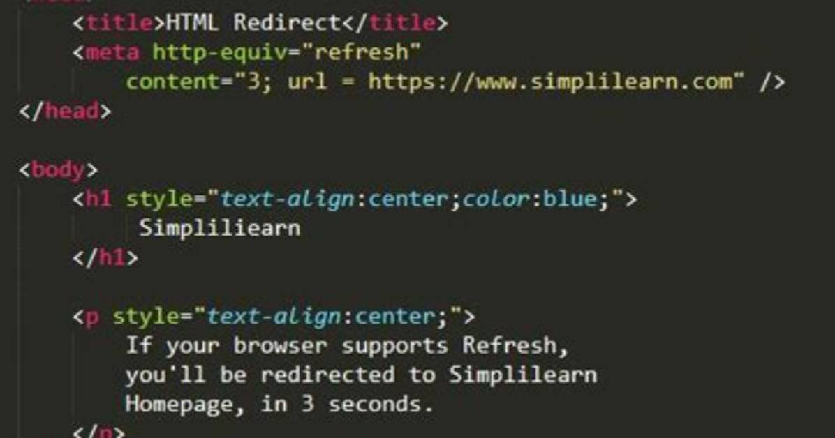 Redirect from an Html Page