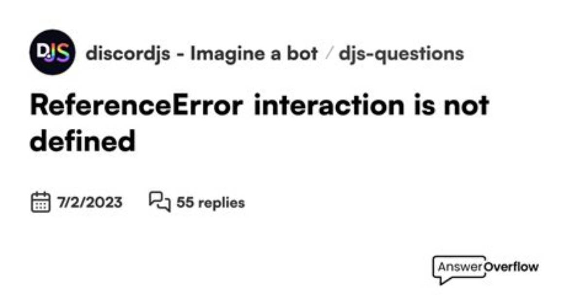 Referenceerror: Discord Is Not Defined; Just When Trying to Kick