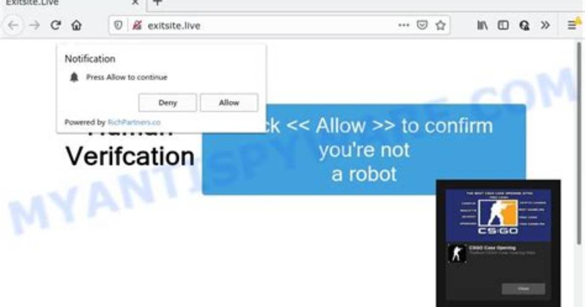 Remove Exitsite. Live Pop-up Virus — How to Remove?