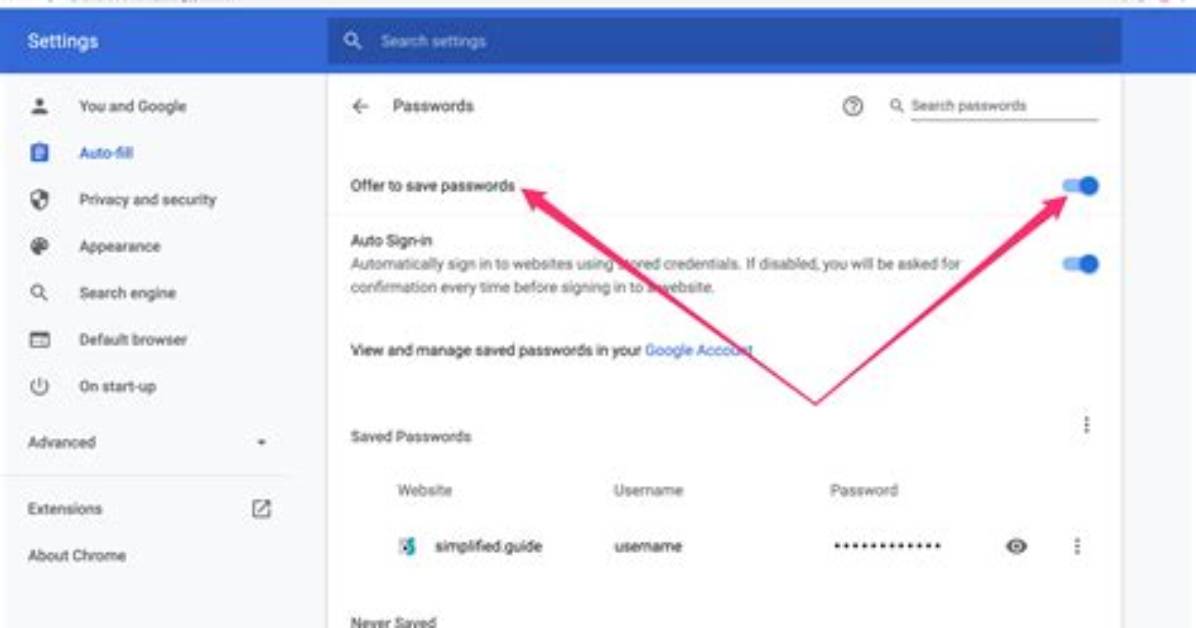 Remove Password for Google Chrome