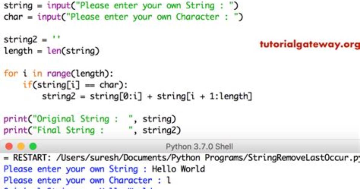 Remove the Last Character from a String
