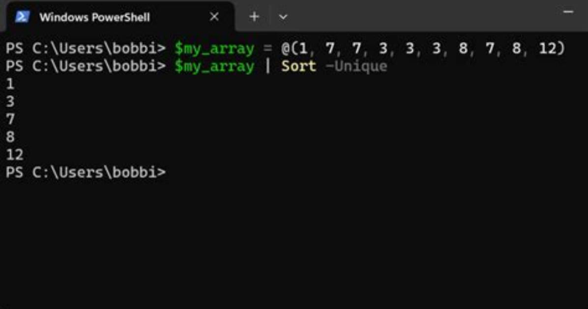 Removing Duplicate Values from a Powershell Array