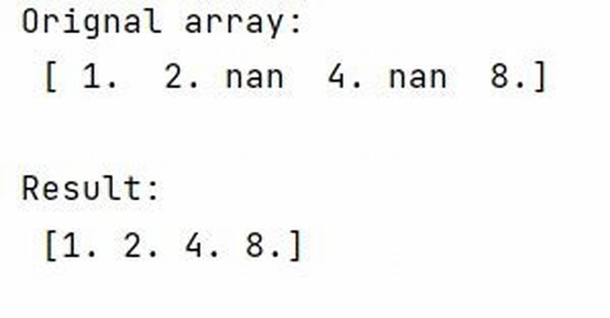 Removing Nan Values from an Array