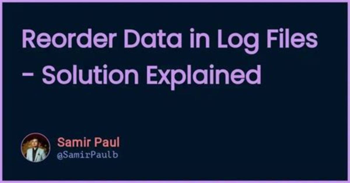 Reorder Data in Log Files - Javascript