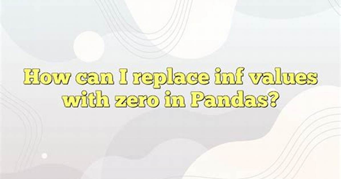 Replace -Inf with Zero Value