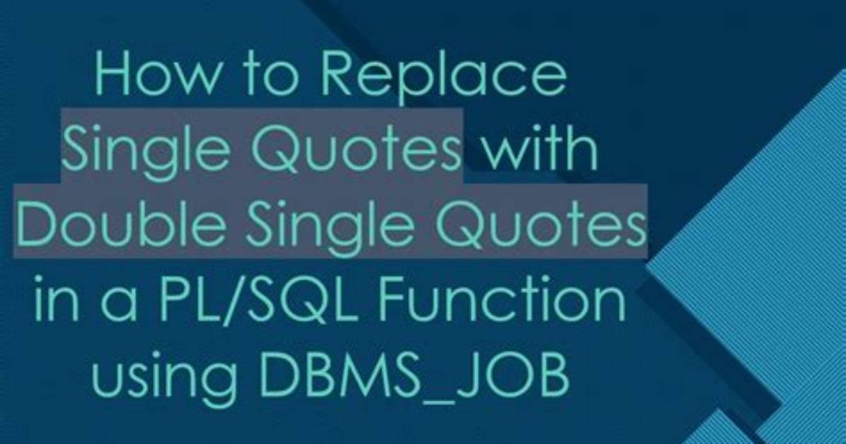 Replace Single Quotes in Sql Server