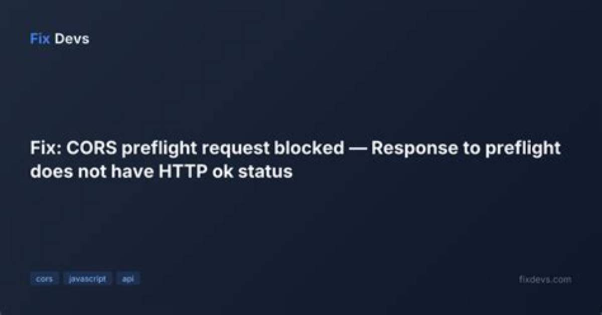 Response for Preflight Does Not Have Http Ok Status in Angular