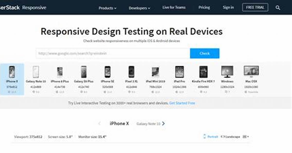 Responsive Testing on 3000+ Real Devices & Browsers
