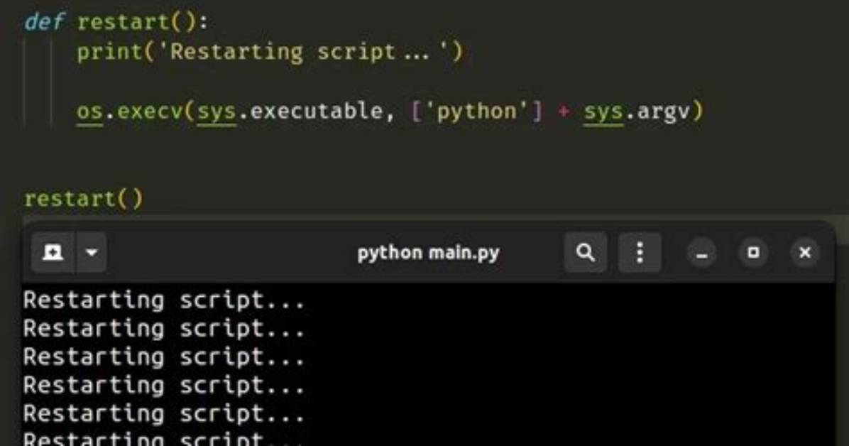 Restart Python-Script from Within Itself