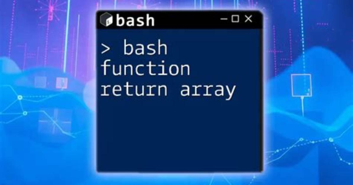 Return Value in a Bash Function