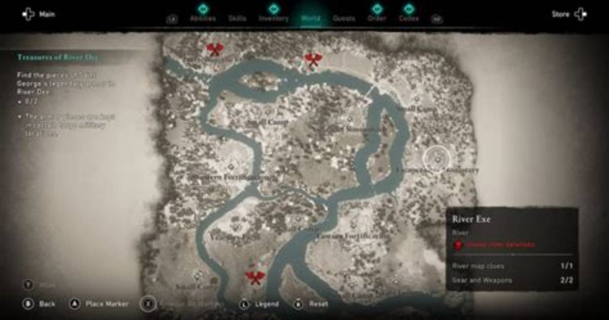 River Raid Map Clue Locations River Exe & River Severn