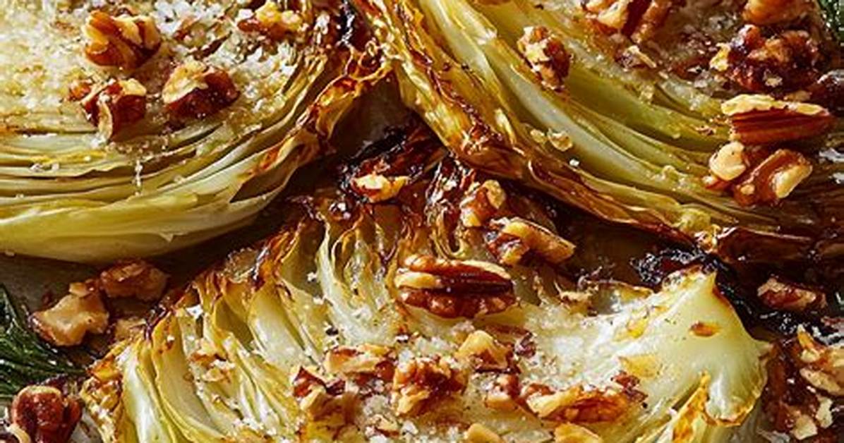 Roasted Cabbage with Walnuts and Parmesan