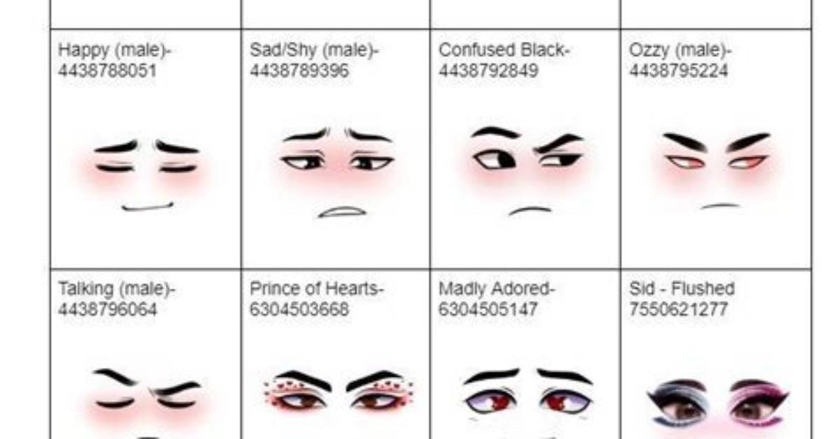 Roblox Face Codes 2022: Best Face Ids to Use