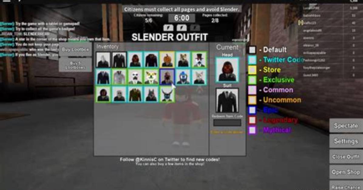 Roblox Stop It Slender Codes June 2022