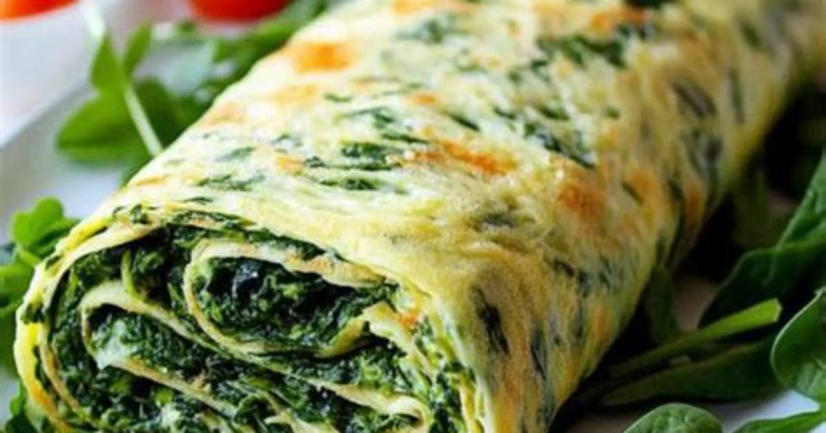 Rolled Spinach Omelet