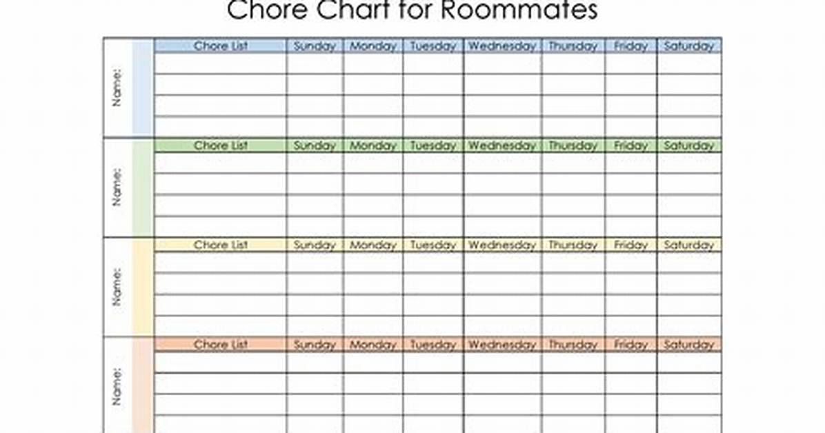 Roommate Chore Chart