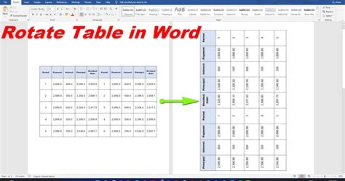 Rotate a Table in Word