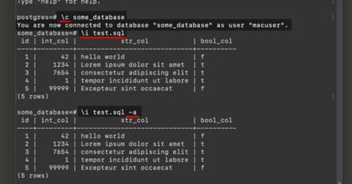 Run a Postgresql. Sql File Using Command Line Arguments