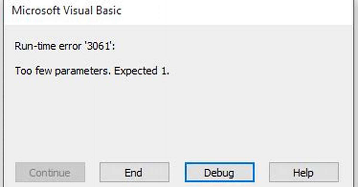 Run-Time Error '3061'. Too Few Parameters. Expected 1. (Access 2007)