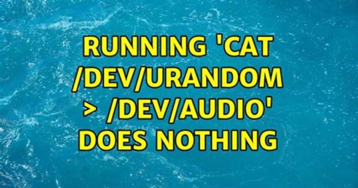 Running 'Cat /Dev/Urandom > /Dev/Audio' Does Nothing