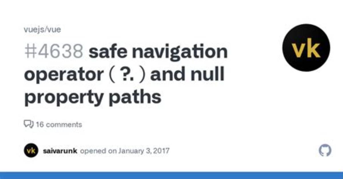 Safe Navigation Operator (? .) or (! .) and Null Property Paths