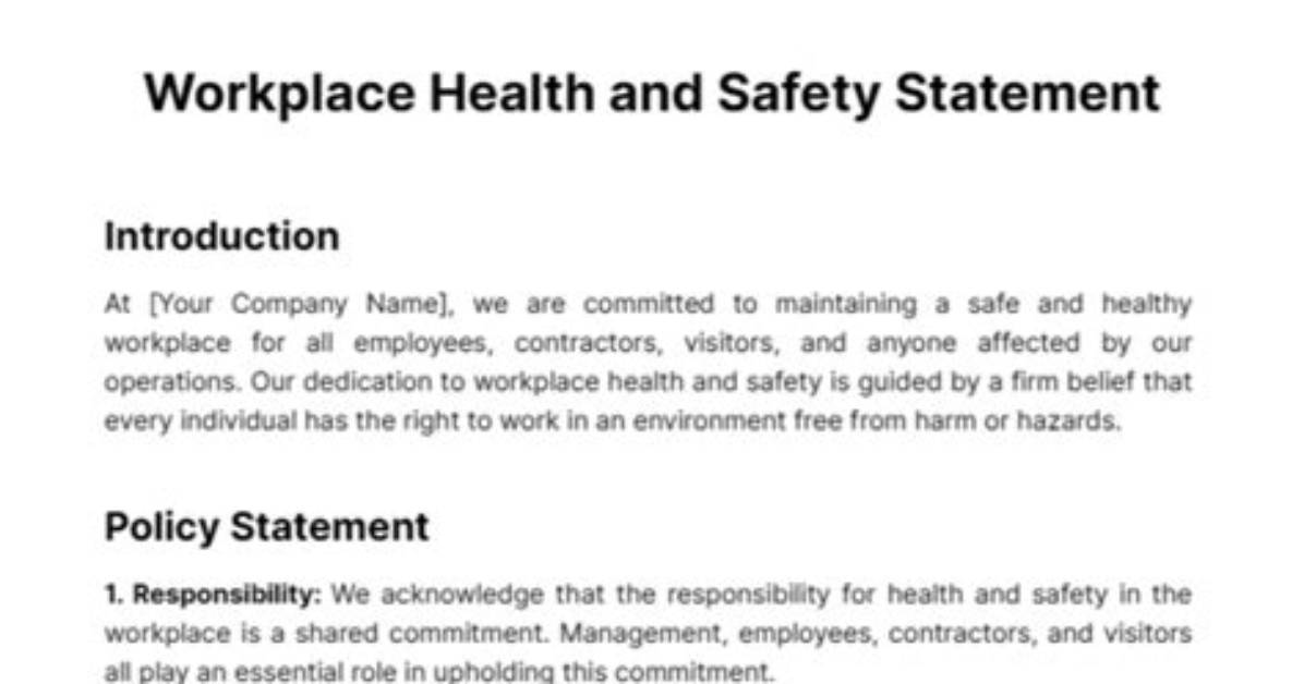Safety Statement - How to Discuss