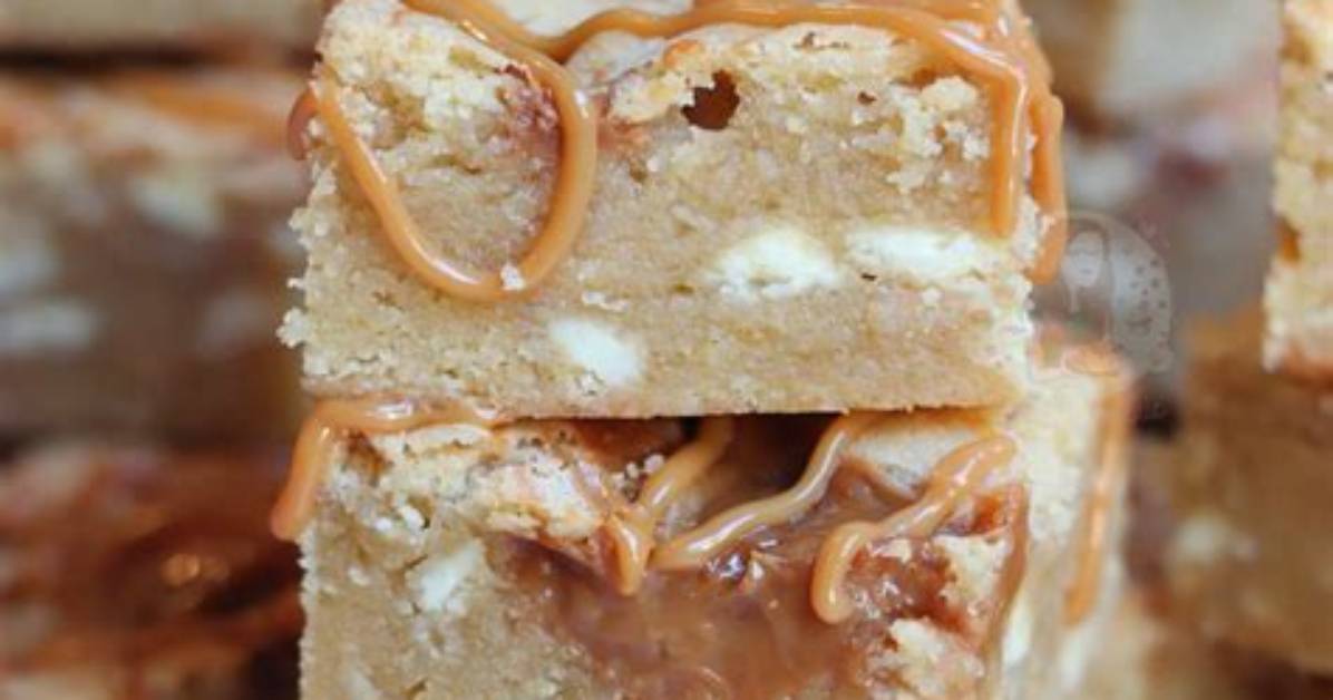 Salted Caramel White Chocolate Blondies