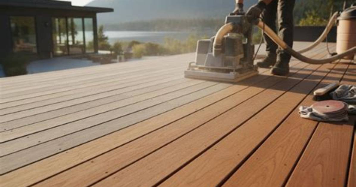 Sanding Ipe Deck