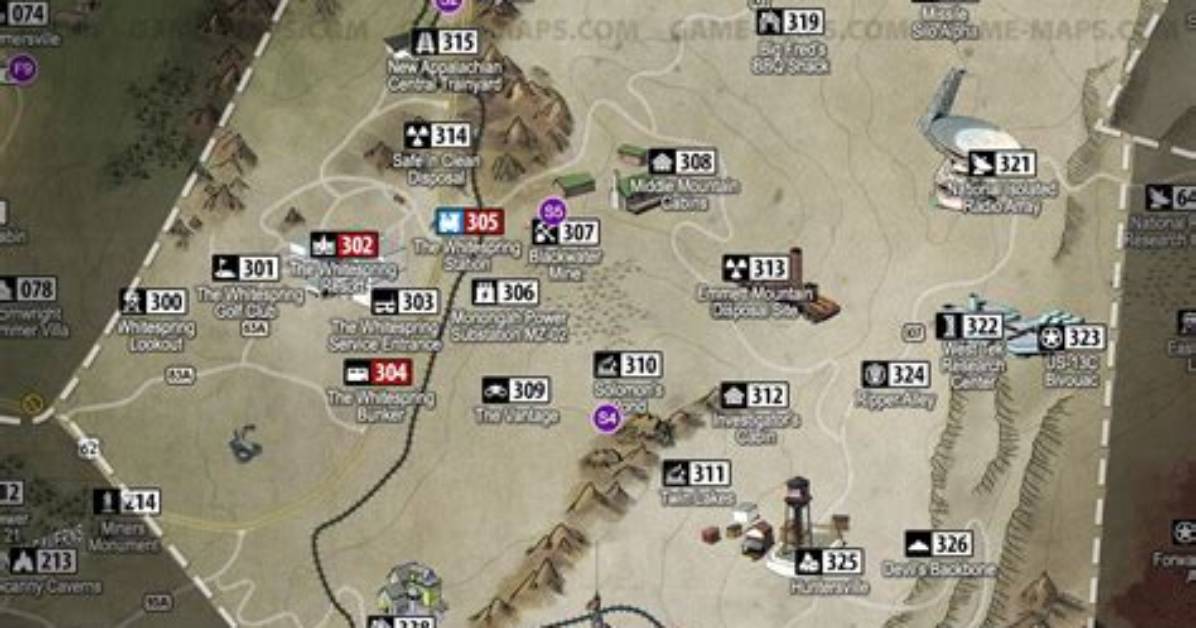 Savage Divide South Map for Fallout 76