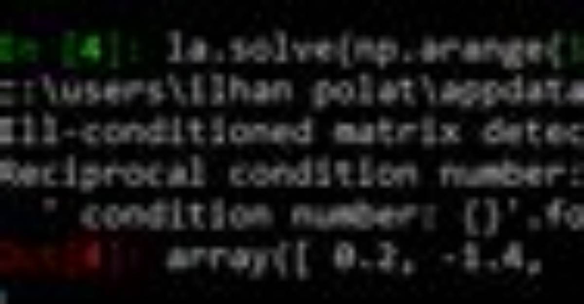 Scipy Warning Message: "Ill-Conditioned Matrix Detected"