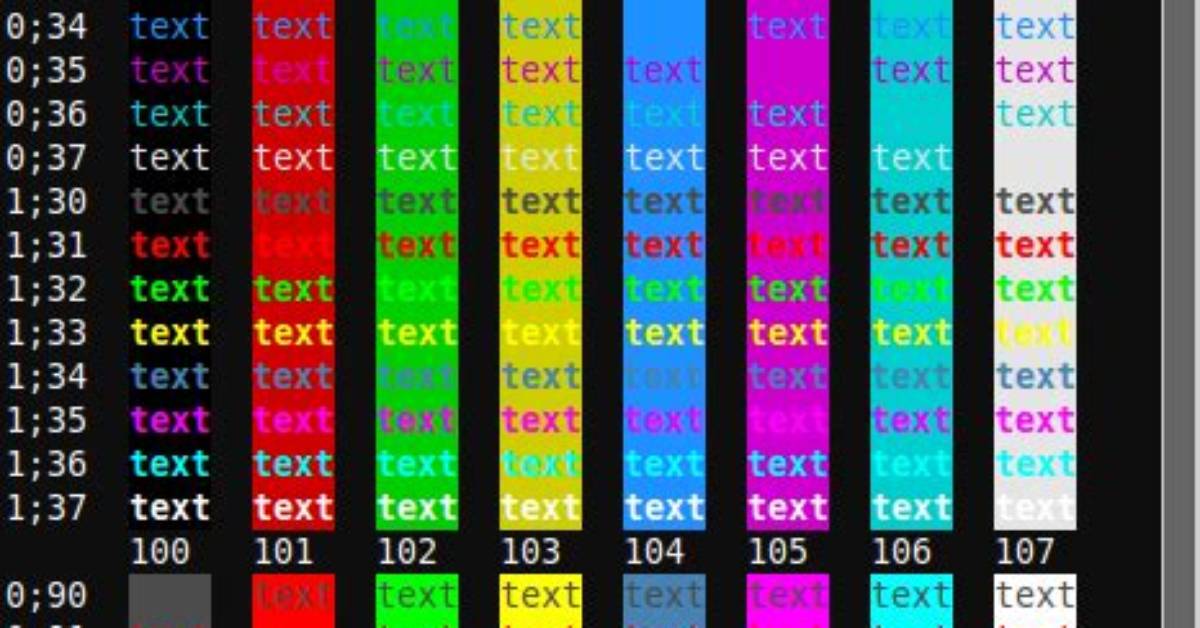 Script to Display All Terminal Colors