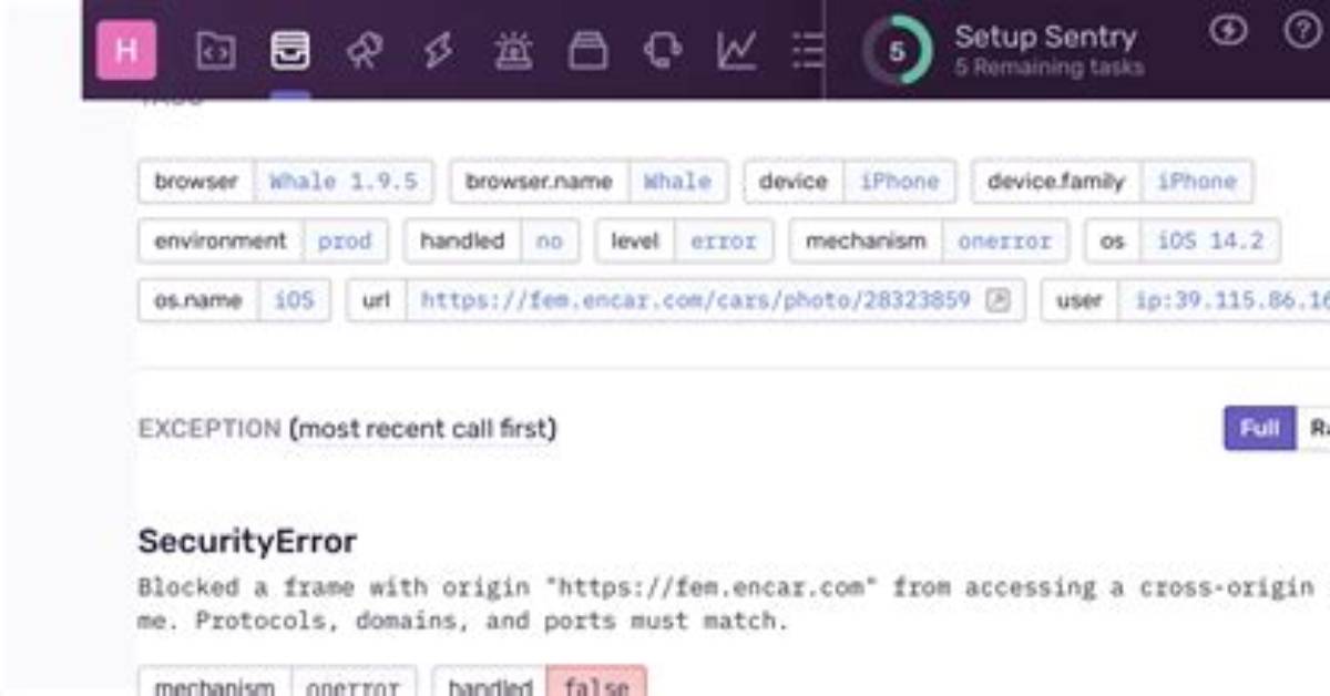 Securityerror: Blocked a Frame with Origin from Accessing a Cross-Origin Frame