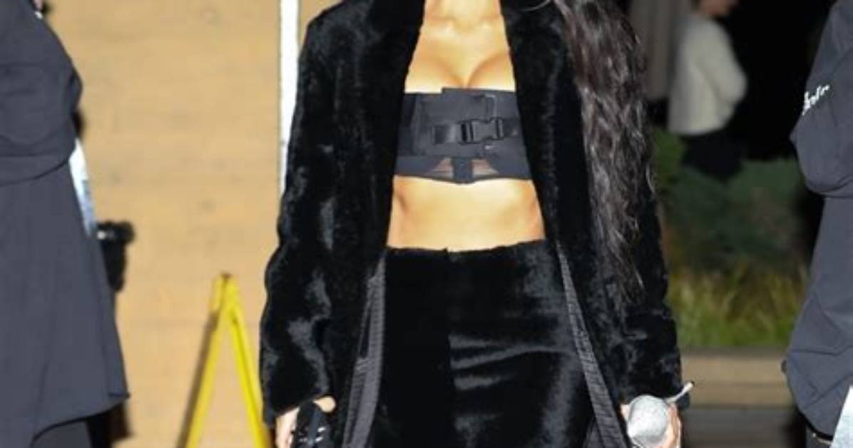 See Kim Kardashian's Prada Bra Top and Miniskirt