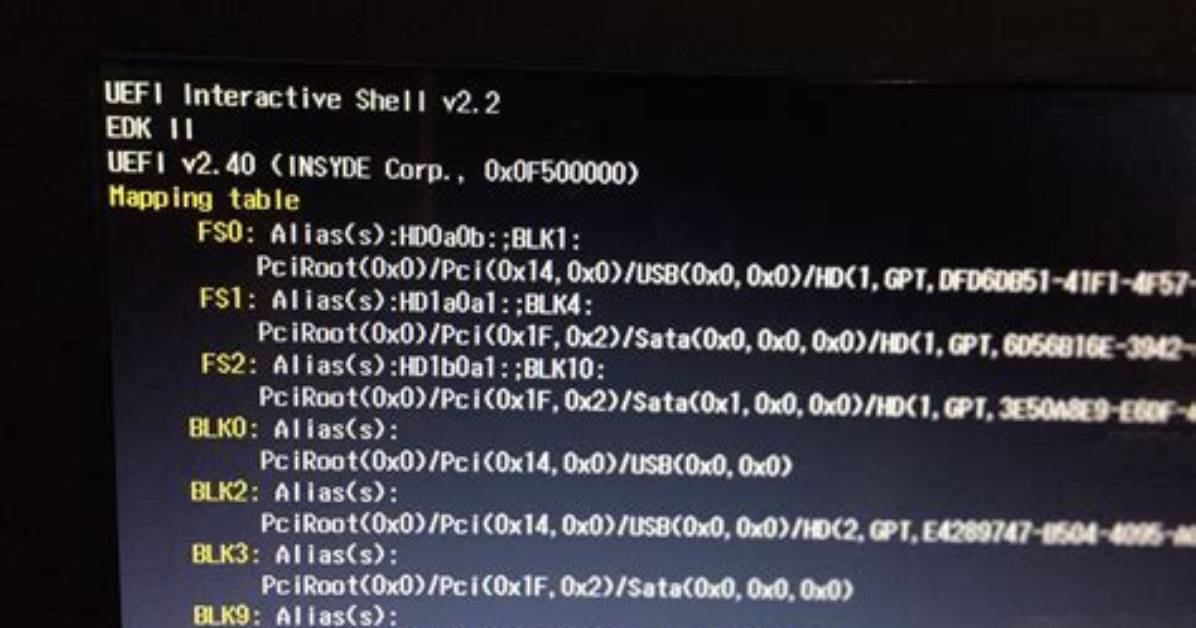 Seeing Efi Shell Version 2.40 [5.11] After Delete Swap Partition
