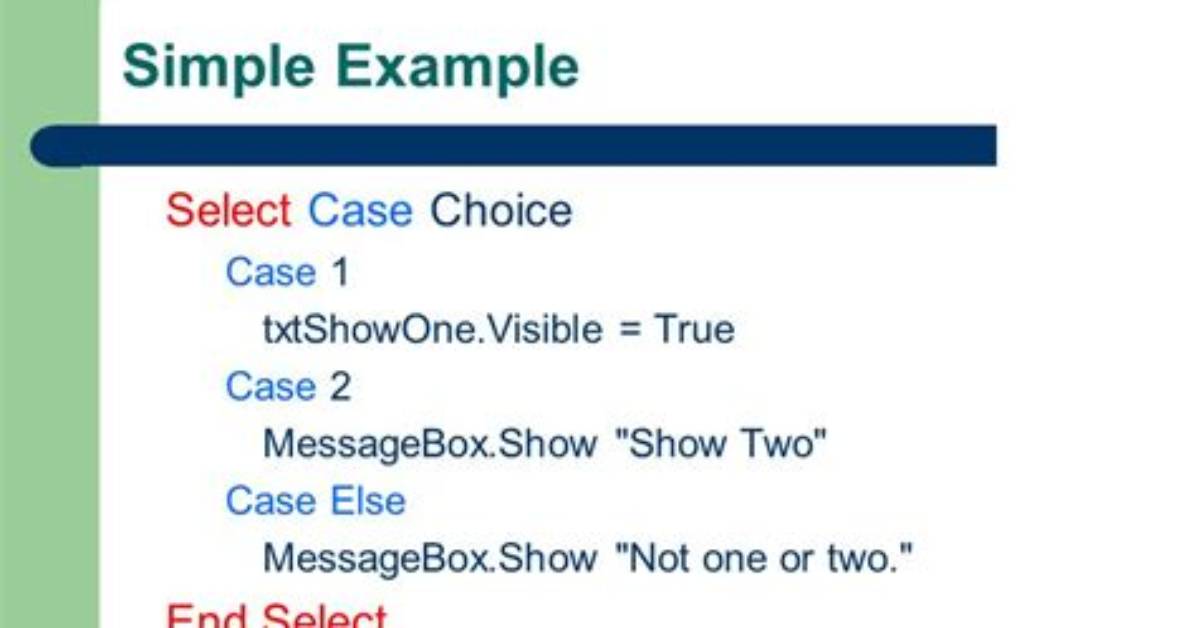 Select Inside Case Then
