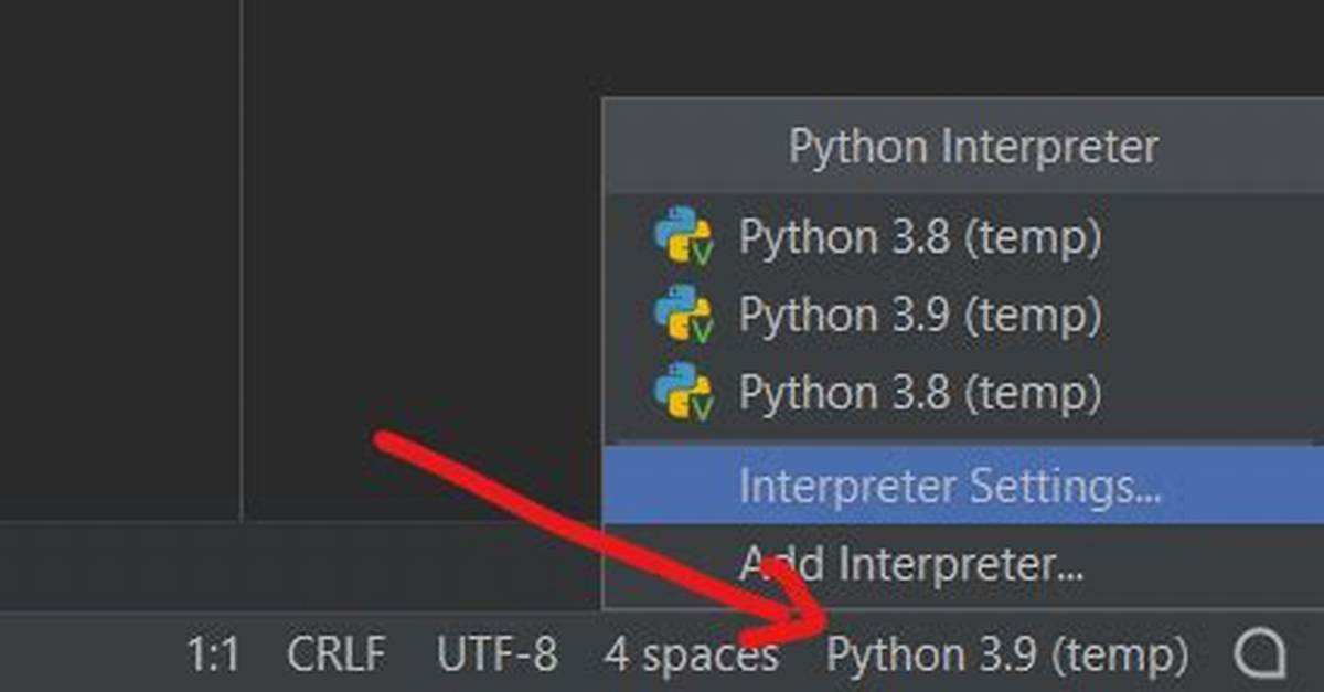 “Select Python Interpreter” Button Not Showing (Pycharm)