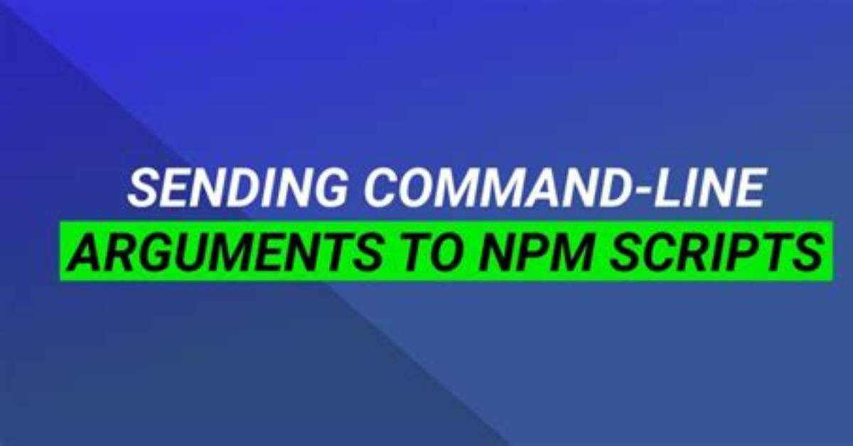 Sending Command Line Arguments to Npm Script