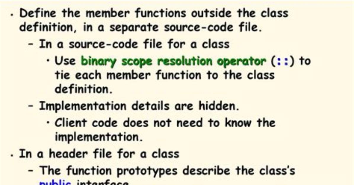 Separating Class Code into a Header and Cpp File