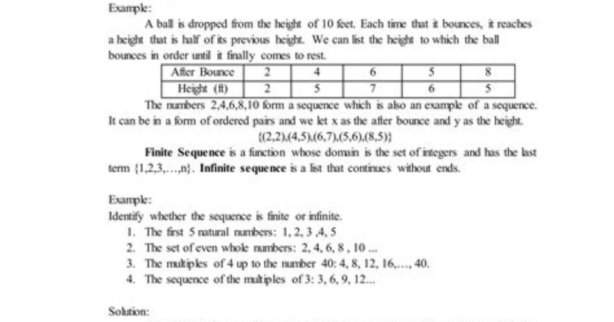 Sequence Is a Function Whose Range Is