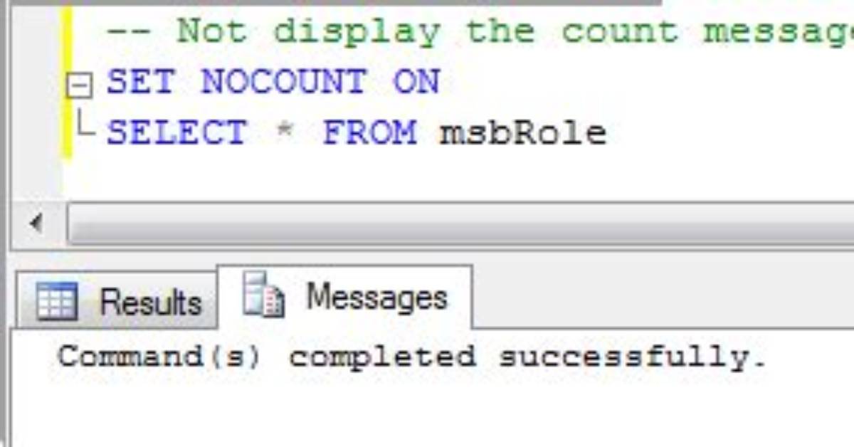 Set Nocount on Usage