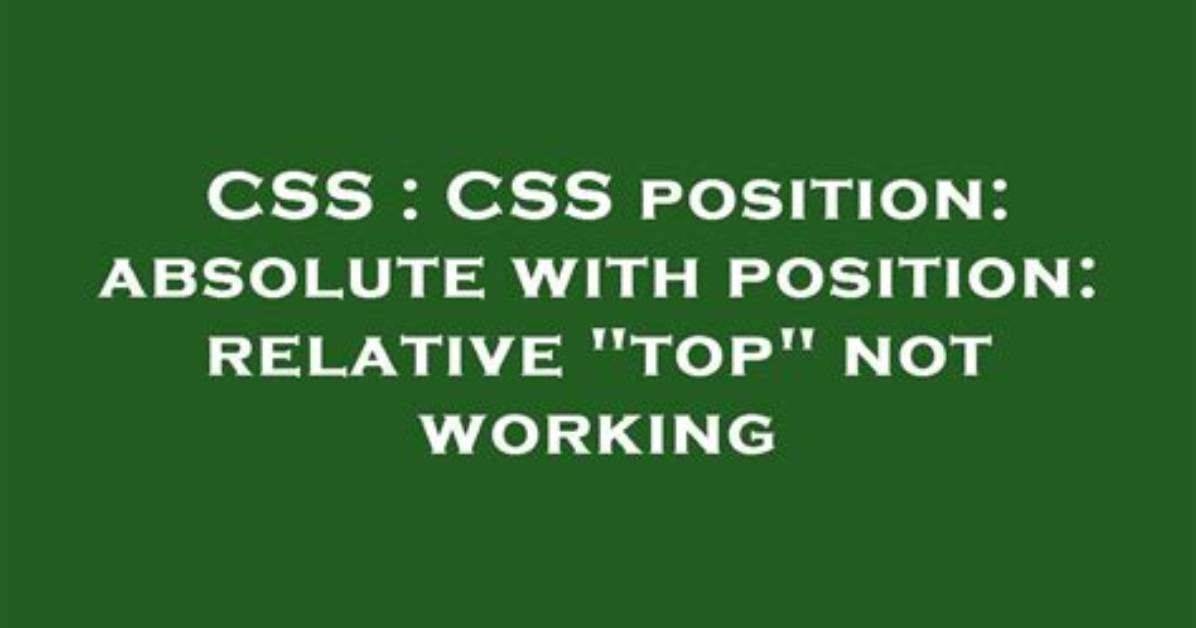 Setting Css Top Percent Not Working as Expected