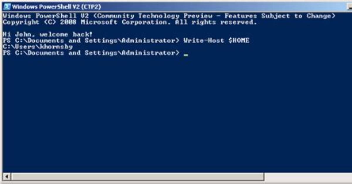 Setting $Home in Powershell