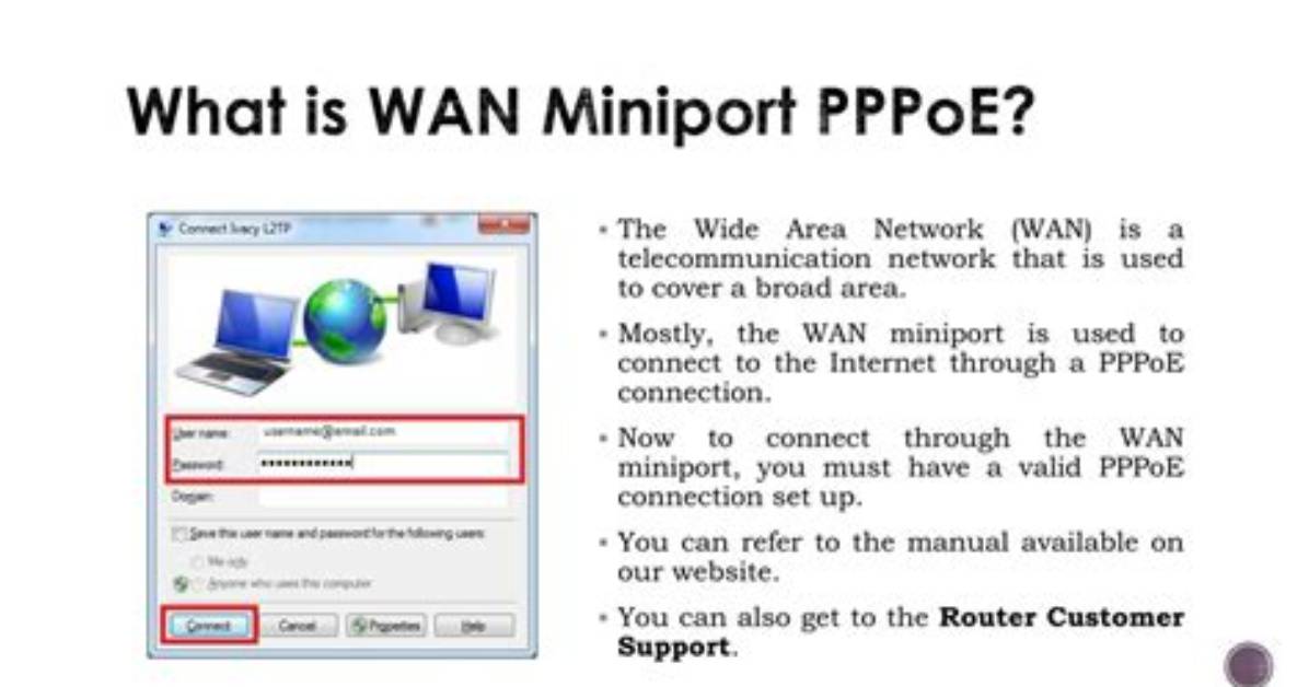Setup Wan Miniport(Pppoe) Internet Connection