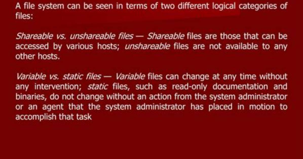 Shareable vs Unshareable Files