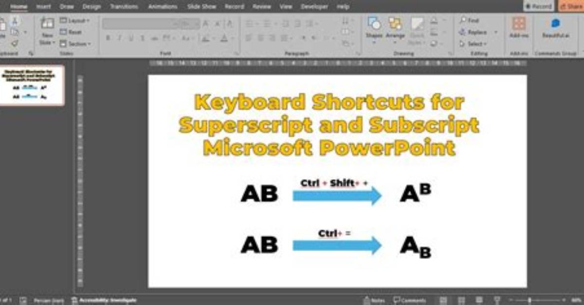 Shortcuts for Subscript and Superscript Word 2016, Mac