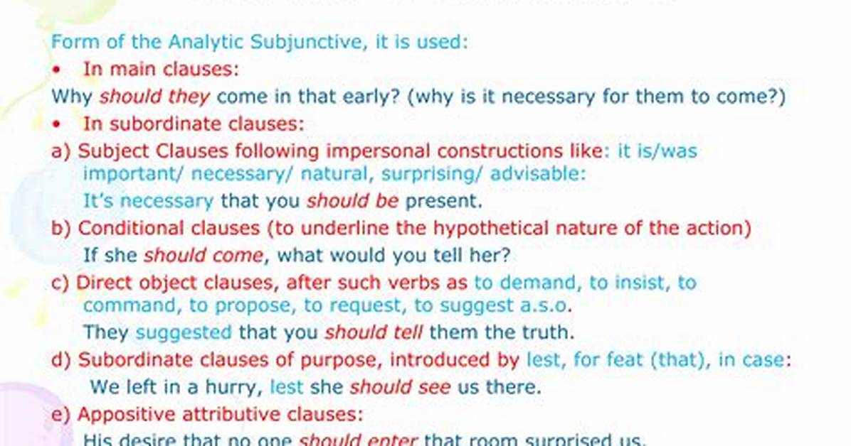 Should + Infinitive Subjunctive?